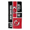 [Personalization Only] OFFICIAL NHL Colorblock Beach Towel - New Jersey Devils