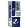 [Personalization Only] OFFICIAL NHL Colorblock Personalized Beach Towel - Tampa Bay Lightning