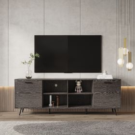 TV Stand Mid-Century Wood Modern Entertainment Center Adjustable Storage Cabinet TV Console for Living Room