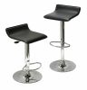 Spectrum Set of 2; Adjustable Air Lift Stool; Black Faux Leather; RTA