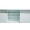 TV Stand High Gloss Doors Modern TV Stand LED (White)