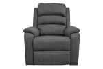 Modern Dark Gray Color Burlap Fabric Recliner Motion Recliner Chair 1pc Couch Manual Motion Living Room Furniture