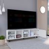 TV Stand for TV´s up 70" Estocolmo, Four Open Shelves, White Finish