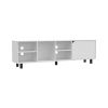 TV Stand for TV´s up 70" Estocolmo, Four Open Shelves, White Finish