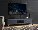 ACME Raceloma TV stand , LED, Gray & Chrome Finish 91996