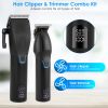 Cordless Clipper Trimmer Set for Men Electric Barber Clipper Hair Cutting Combo Set Beard T Outliner Shaver Trimmers Haircut Grooming Kit