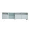 TV Stand High Gloss Doors Modern TV Stand LED (White)