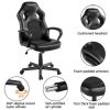 Adjustable Swivel Artificial Leather Gaming Chair, Black