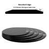 36" Inch Round Tempered Glass Table Top Black Glass 2/5" Inch Thick Beveled Polished Edge