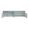 TV Stand High Gloss Doors Modern TV Stand LED (White)