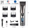 Bosonshop Professional Cordless Rechargeable Hair Clipper Kit for Men with Charging Base for Barbers 4 Guide Combs & 5 Speeds