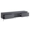 ACME Raceloma TV stand , LED, Gray & Chrome Finish 91996