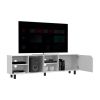 TV Stand for TV´s up 70" Estocolmo, Four Open Shelves, White Finish