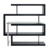 ACME Raceloma Writing Desk w/Shelf, Clear Glass, Black & Chrome Finish 93177