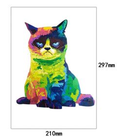 Irregular Rainbow Cat Uncomfortable Cat Wooden Puzzle Board Intelligence Development Toy (Option: A4)