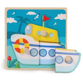 Wooden Children's Dowel Pin Hand Holding Puzzle Board Toys (Option: Ship)