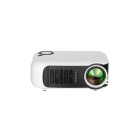 Mini Portable Projector 800 Lumens Eye-Care 1080p LCD 50,000 Hours Lamp Life Home Cinema Video Projector (Option: White black-AU)