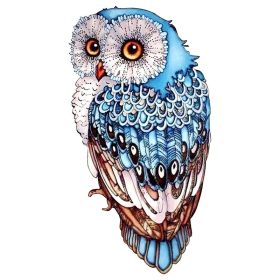 Wooden Puzzle Toy Children's Development Brain DIY Puzzle Three-dimensional Animal Puzzle (Option: Blue Owl A5)