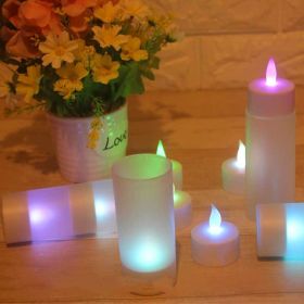 LED Glow Rechargeable Yellow Flashing Candle Lamp (Option: Colorful-USB)