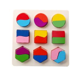 Children's Shape Recognition Board Educational Toys Montessori Puzzle Equal Points 3D Puzzle Model Puzzle (Option: Shape2)