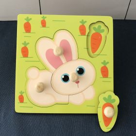 Hand Holding Puzzle Board Children's Montessori Early Education Perception Educational Toy Building Blocks (Option: Rabbit)