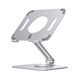 Adjustable Aluminum Alloy Tablet/Laptop Cooling Bracket Stand; Desk Riser; 360 Rotation Multi-Angle/Height For Computer Accessories (Color: Silvery)