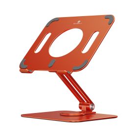 Adjustable Aluminum Alloy Tablet/Laptop Cooling Bracket Stand; Desk Riser; 360 Rotation Multi-Angle/Height For Computer Accessories (Color: Orange)