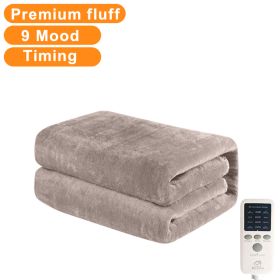 1.8m Flannel Electric Blanket Thicker Heater Heated Blanket Mattress Double Body Heating Blankets Thermostat Winter Body Warmer (Color: EU- Flannel- Khaki)