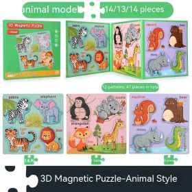 Children's Book Folding 3D Advanced Puzzle Magnetic (Option: Type A Animal Style)